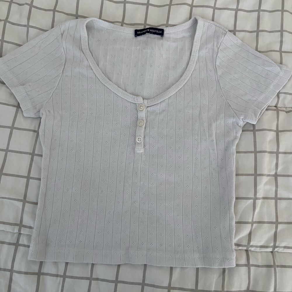 white with floral detail brandy melville top